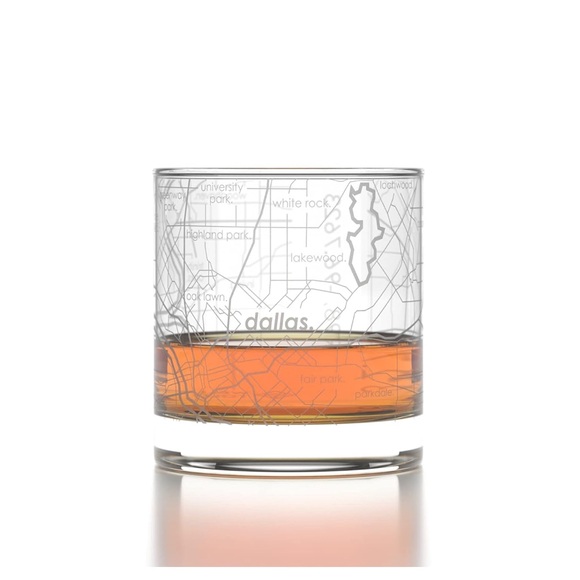 Well Told Dallas Map Rocks Glass - Picture 2 of 8